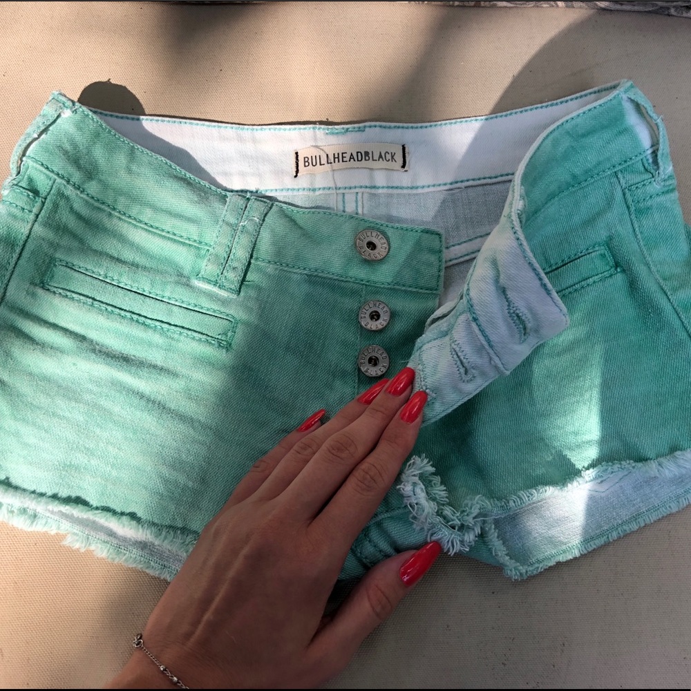 PacSun Bullhead Aqua Denim Cut Shorts Size 0